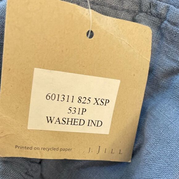 J Jill 100% Linen Blue Pants Size XSP - Picture 4 of 8
